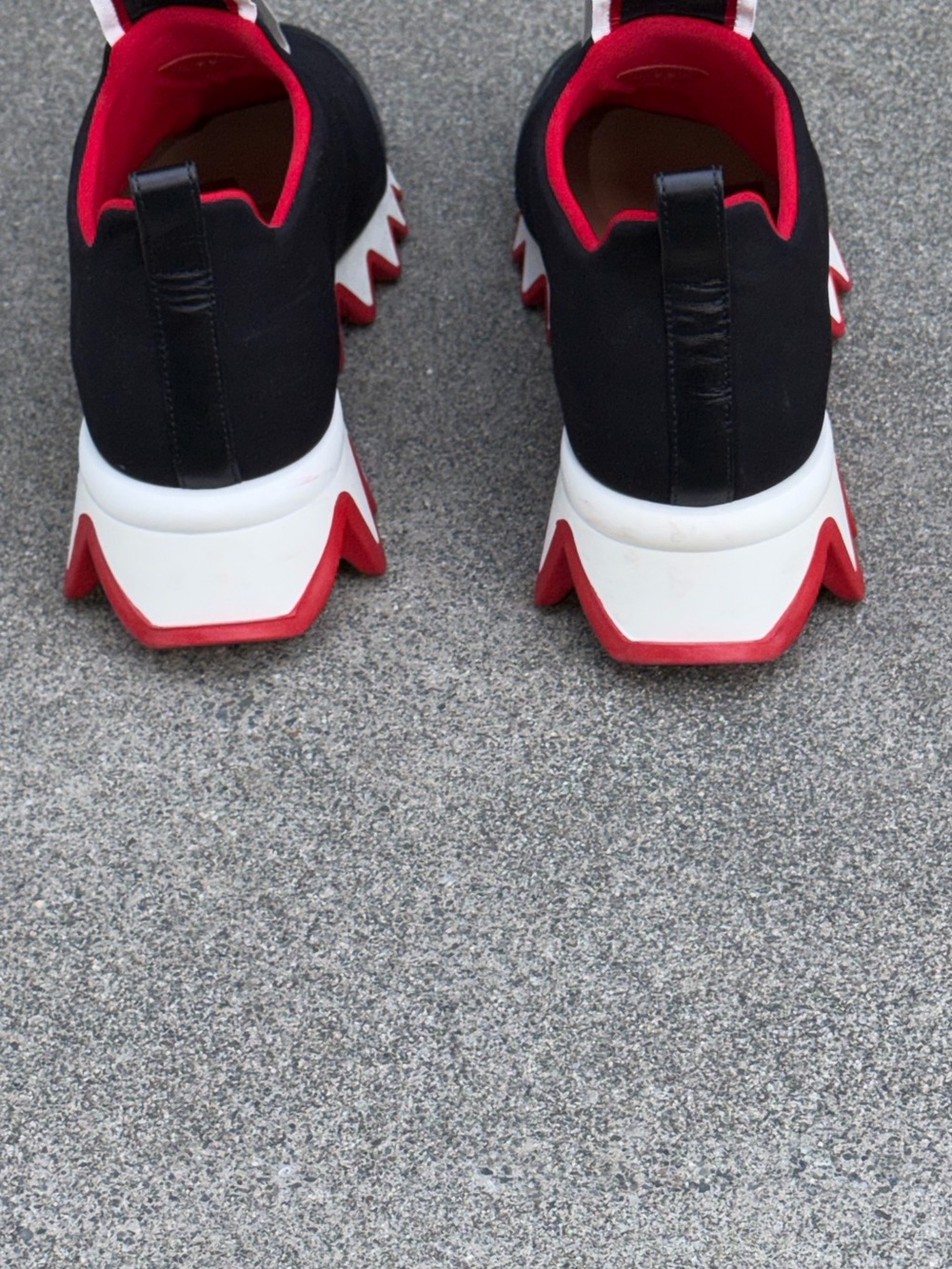 Christian Louboutin Black, Red & White Slip-On TIKETA sneakers - Picture 6 of 6